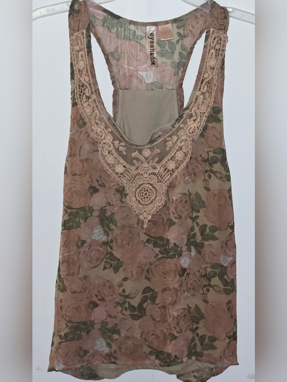 Eyeshadow Floral Layered Y2K Tank With Crochet Lace Trim